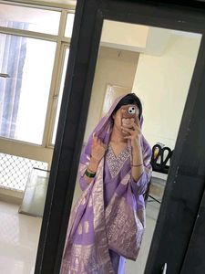 Lavender Embroidered Kurta Set