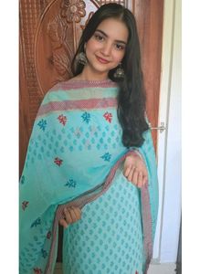 New Light Blue Kurta Set with Dupatta🌼