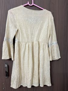 woollen dress cum top Cute Beige  for m &amp;L