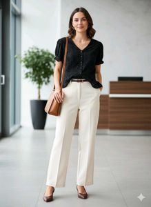 Black Eyelet Peplum Top