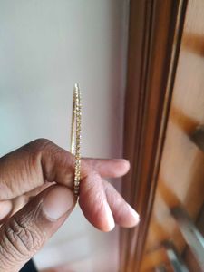 Sparkling Gold-Toned Stone Studded Bangle