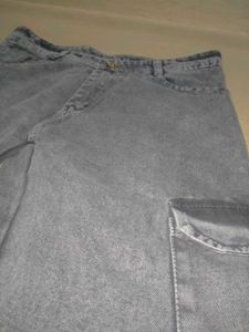 Grey Cargo Denim Jeans