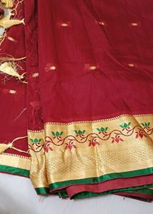 Traditional Maroon Silk Cotton Saree
