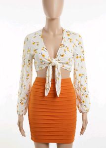 Floral Crop Top &amp; Skirt set