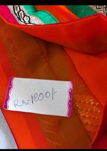 Orange  Saree with blouse pc