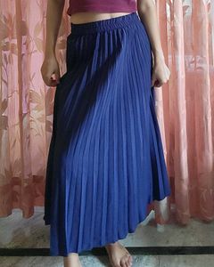 Blue Pleated Skirt