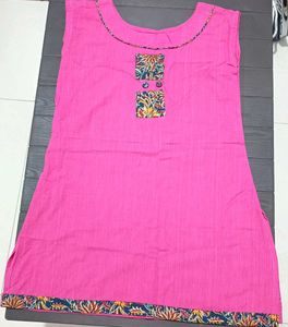 Combo of 2 Sleeveless Cotton Kurtis/Tunics
