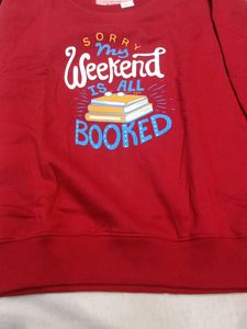 Red Graphic Print Sweatshirt