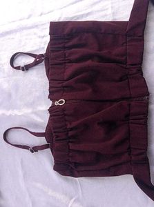 Burgundy Tie-Waist Crop Top