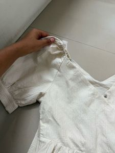 Cream Puff Sleeve Mini Dress