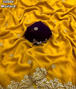 Purple Embroidered Saree