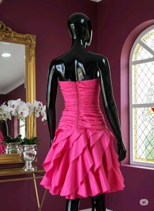 Pink Strapless Ruffle Dress