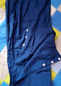 Elegant Blue &amp; Gold Embroidered 3 piece