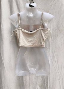 I. Elegant Beige Corset Crop Top