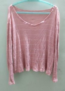 Pink Plaid Long Sleeve Top