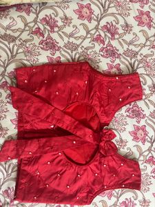Red Embellished Blouse