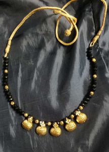 Elegant Gold & Black Necklace