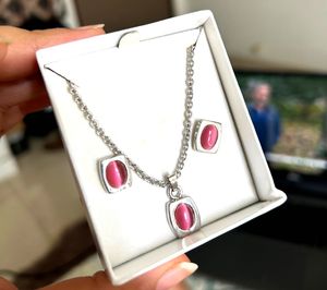 Pink Cat Eye Jewelry Set