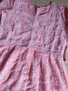 Elegant Pink Embroidered Dress