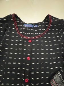 Printed Black Kurta