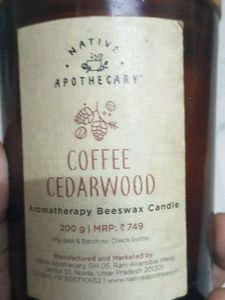 Native Apothecary Coffee Cedarwood Candle
