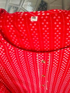 Pink &amp; White Striped Kurti