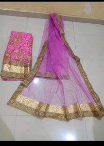 It's Pink Golden Colour Lehenga Fully Artwork