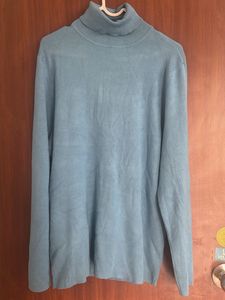 Blue Turtleneck Sweater