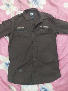 Twills military edition brown double pocket shirt
