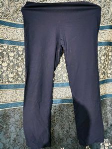 Navy Lace-Up Crop Top With Pant Co-ord Set