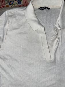 Zudio white crop t-shirt
