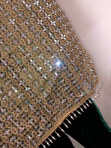 Olive Green Four piece dress (semi stitched)