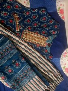 Elegant Blue Printed Kurta Set