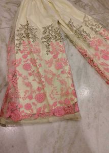 Designer Plazo Golden And Pink