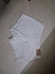 White Denim Shorts