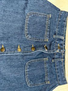 Cute Yellow Top &amp; Denim Skirt Set