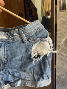 Ripped Denim Shorts