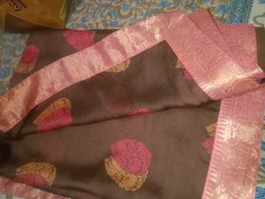 beautiful synthetic crap printed saree