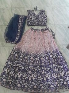 Embroidered Navy Blue Blouse