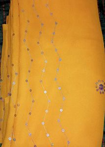 Yellow🧿 💛 sequence Saree