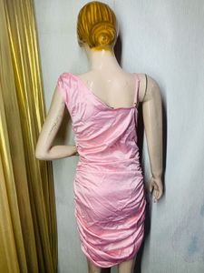 Pink One-Shoulder Mini Dress
