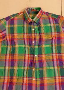 Vintage Colorful Plaid Button-Down