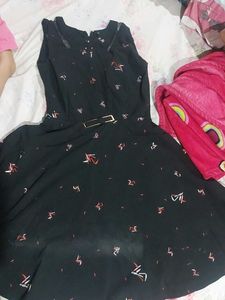 Cute Black Print Dress