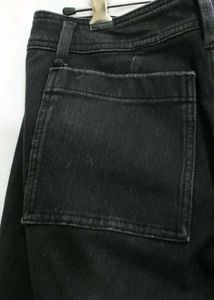 Wide Leg Black Denim Pants