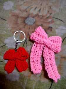 Pink Bow Keychain