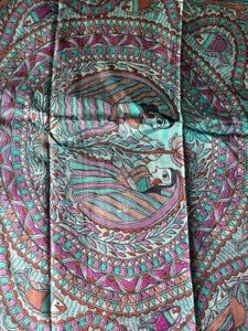 Pure silk madhubani printed saree