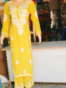 Pure Chikankari Lakhnowi Rayon Plazzo Set