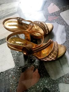 Golden Pencil Heels