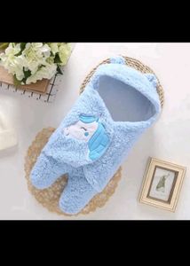 Blue Baby swadle with Hood