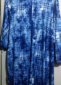 Long tie-die design blue top